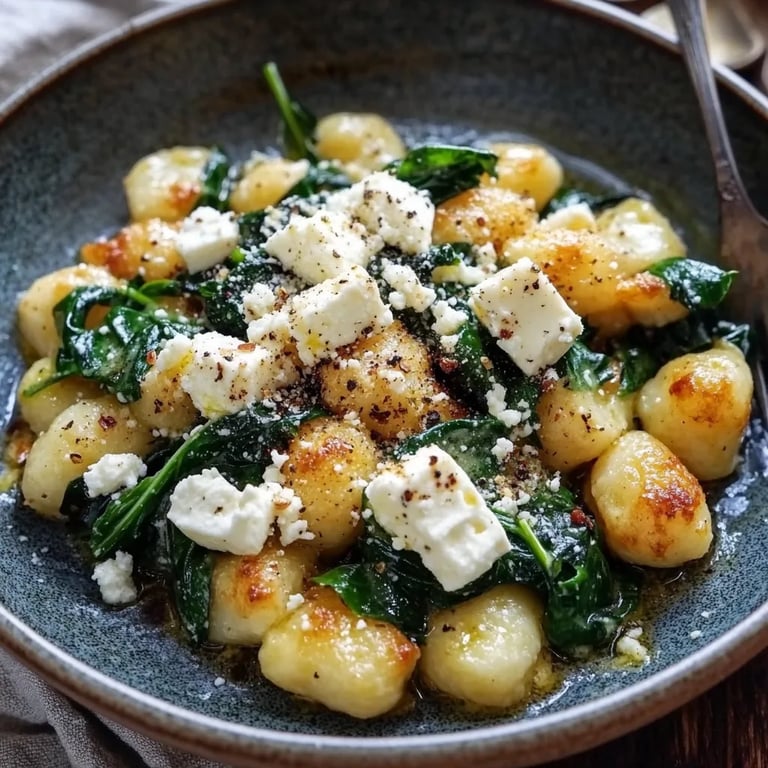Creamy Gnocchi with Spinach and Feta Recipe
