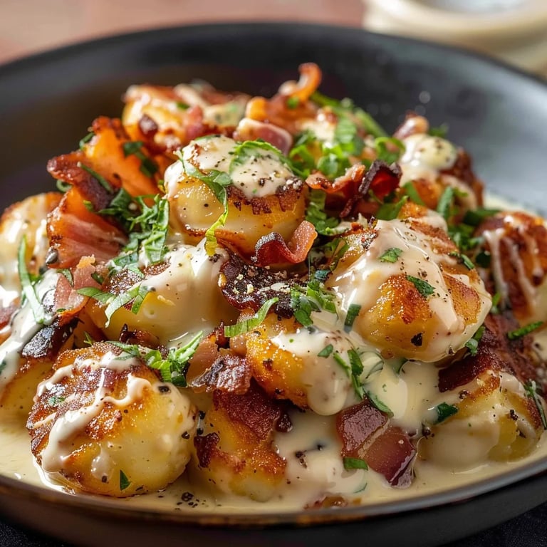 Perfekt Gerösteter Rosenkohl mit Knusprigem Speck & Cremiger Knoblauchsauce