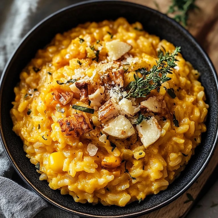 Gerösteter Butternut-Kürbis-Risotto mit Salbei und Pekannüssen