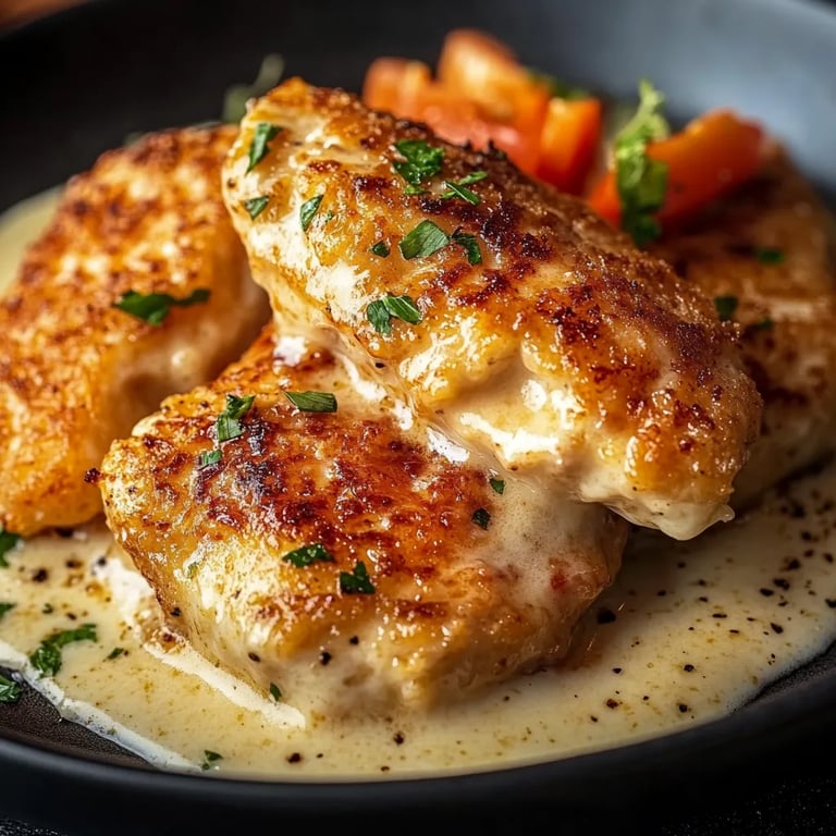 Hähnchenfilet in Frischkäse-Parmesan-Soße