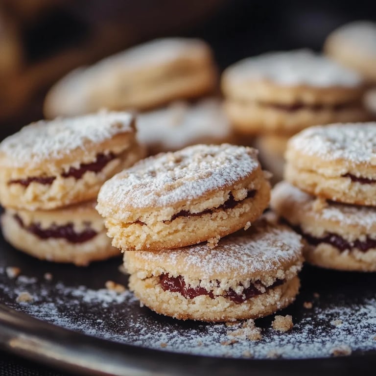 Leckere Streuselplätzchen mit Marmeladenfüllung