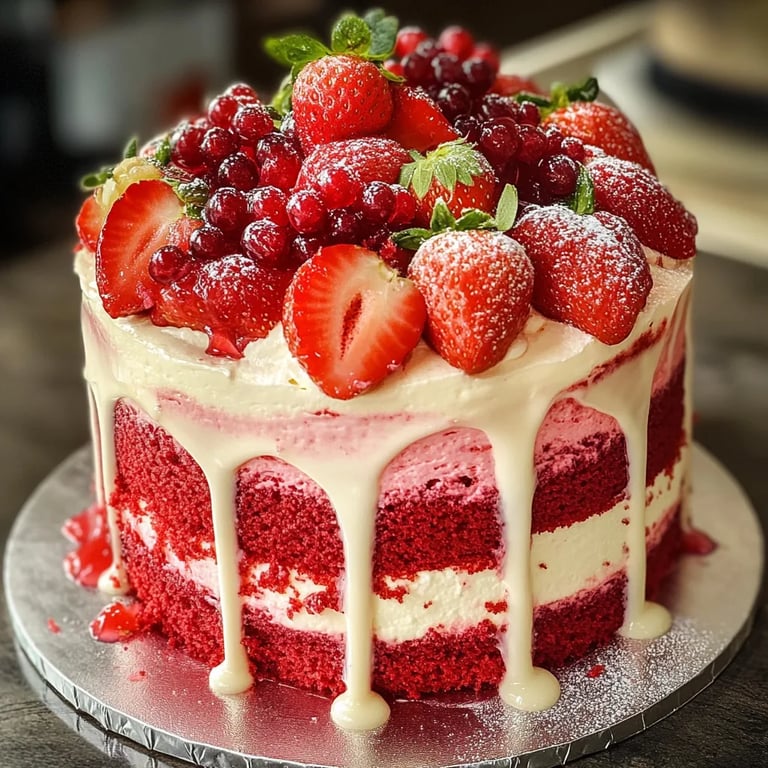 Strawberry Red Velvet Cream Cake