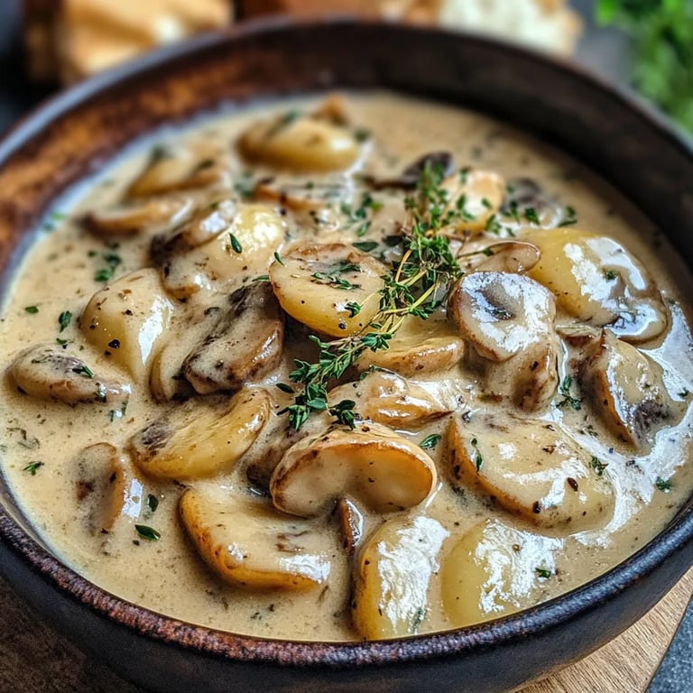 Cremige Pilz Pfanne mit Gnocchi