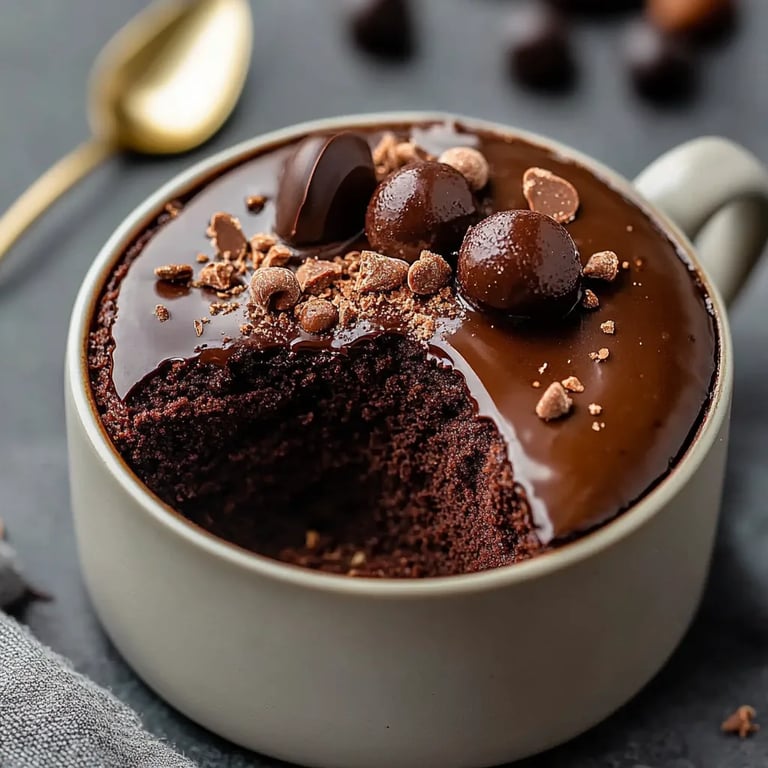 Gâteau dans une tasse au chocolat