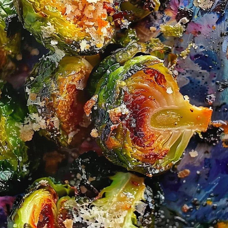 Knusprige Knoblauch Parmesan Rosenkohl