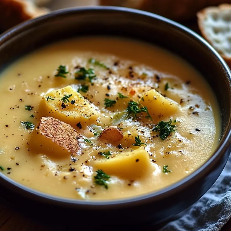Cheddar Garlic Herb Potato Soup