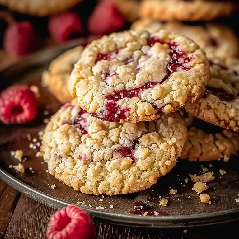 Buttery Raspberry Crumble Cookies with a Sweet Jam