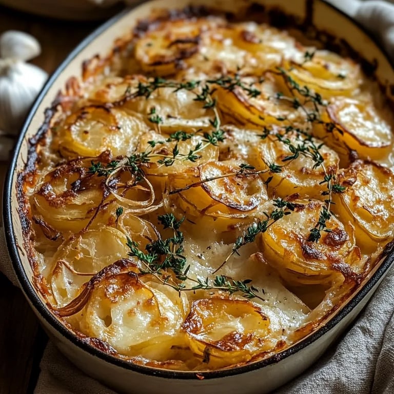 Cheesy French Onion Potato Bake