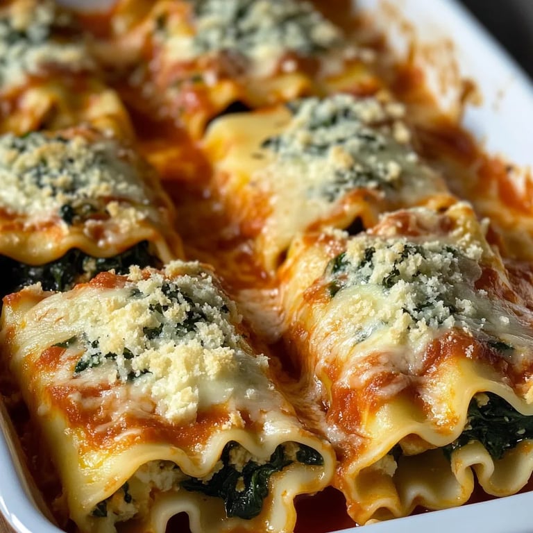 Easy Spinach Lasagna Roll-ups