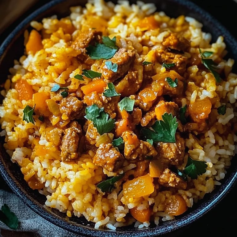 Curryreis mit Hackfleisch