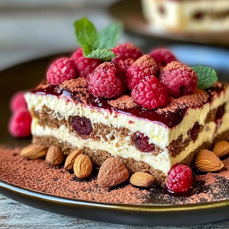 Himbeer-Pistazien-Tiramisu ohne Ei