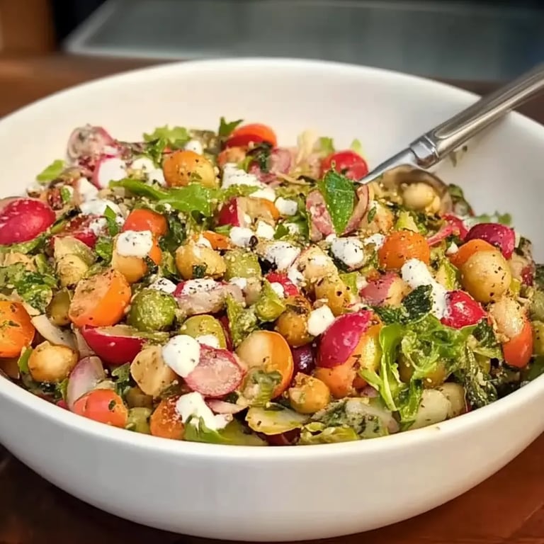 Rosenkohlsalat mit Hülsenfrüchten