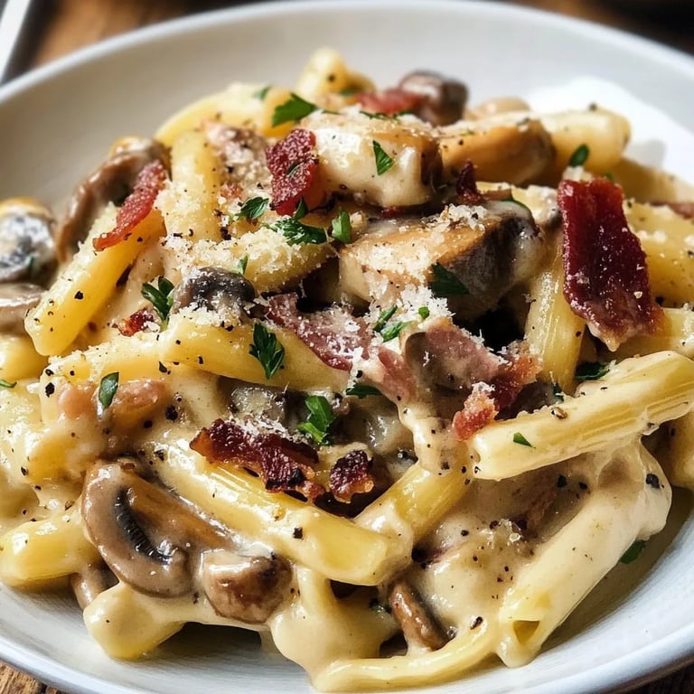 Creamy Bacon Mushroom Pasta