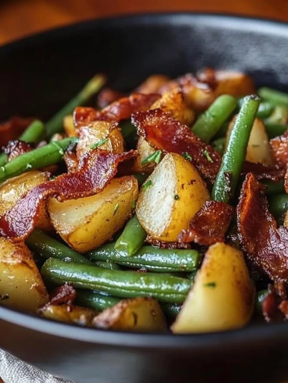 Country Ranch Green Beans and Potatoes with Bacon
