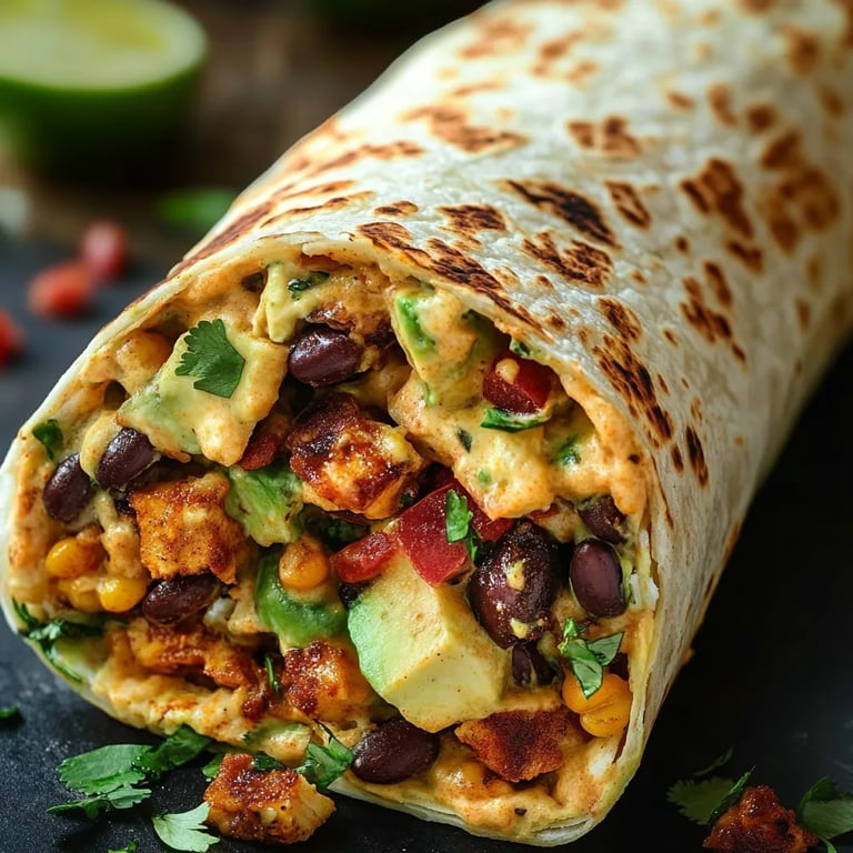Chipotle-Ranch-Burrito mit gegrilltem Hähnchen
