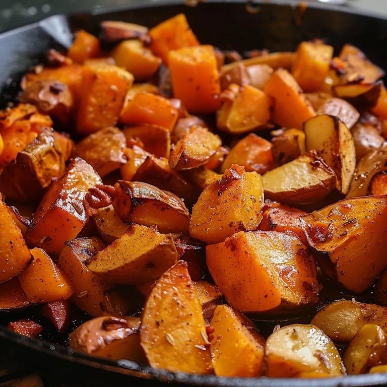 Roasted Apple Cinnamon Sweet Potatoes