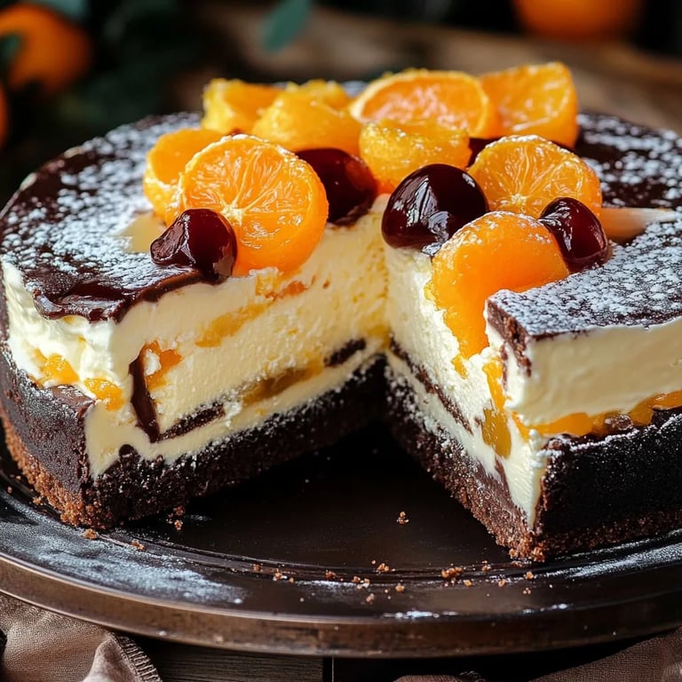 Lebkuchen-Torte mit Paradiescreme und Mandarinen