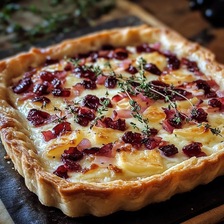 Cranberry Brie Tart with Pancetta & Thyme