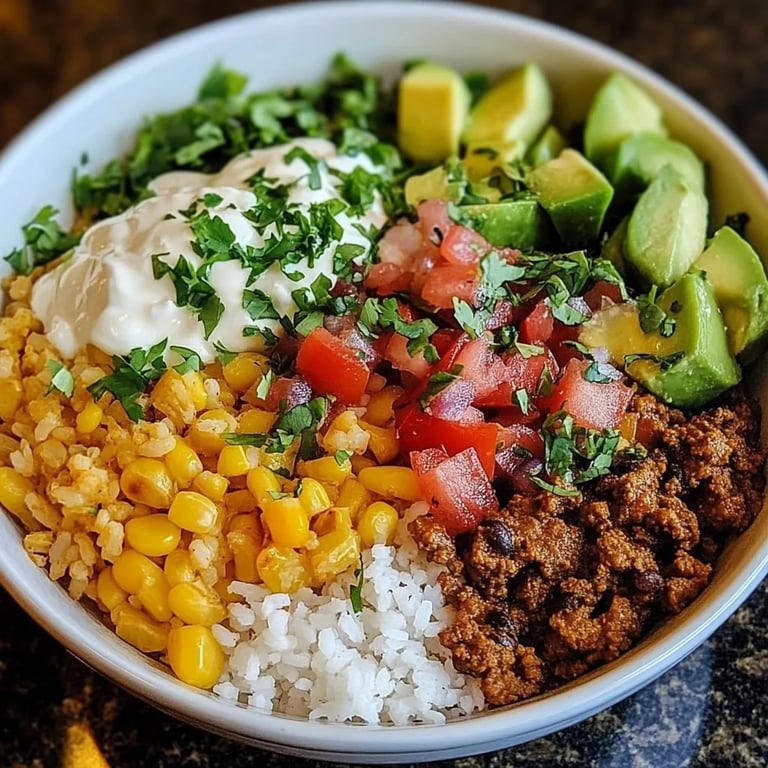 Einfache Taco-Reis-Bowl