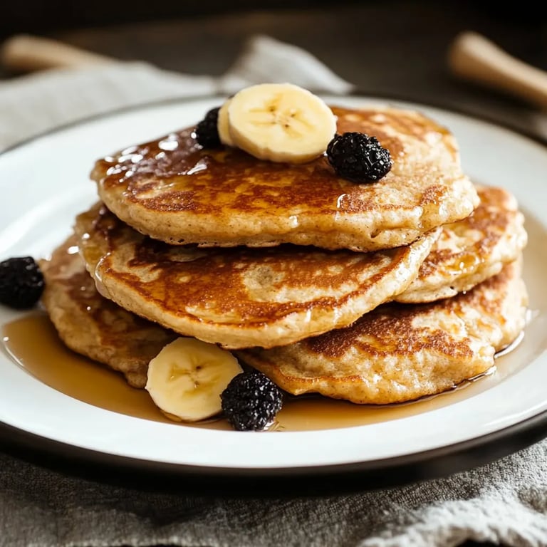 10-Minuten Haferflocken Bananen Pfannkuchen
