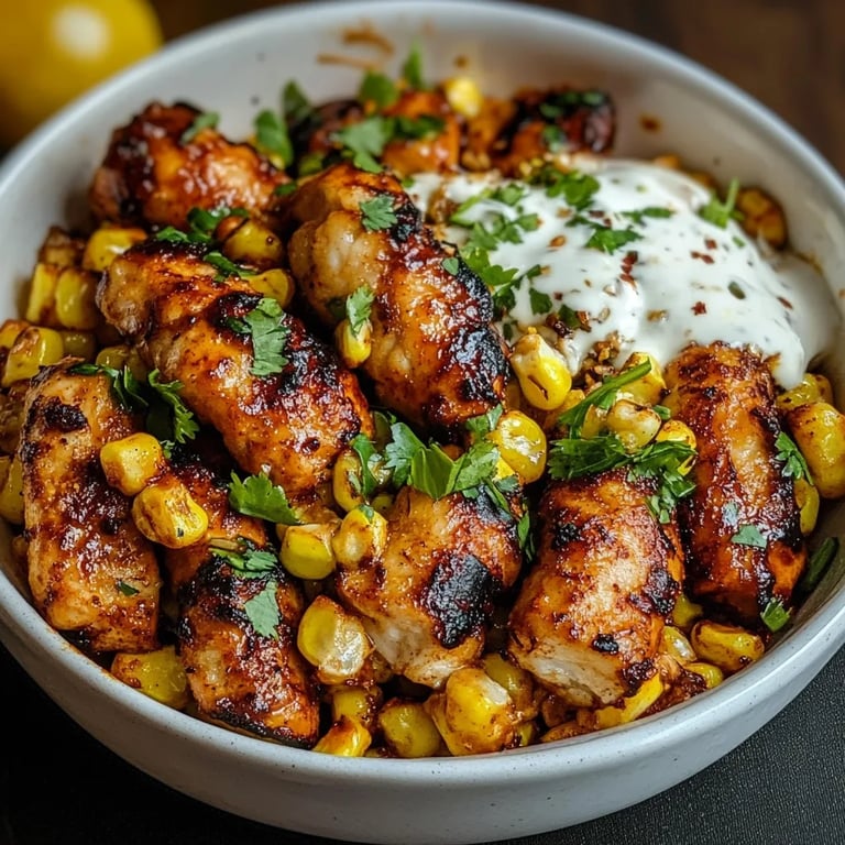 Street Corn Hähnchen Reis Bowl