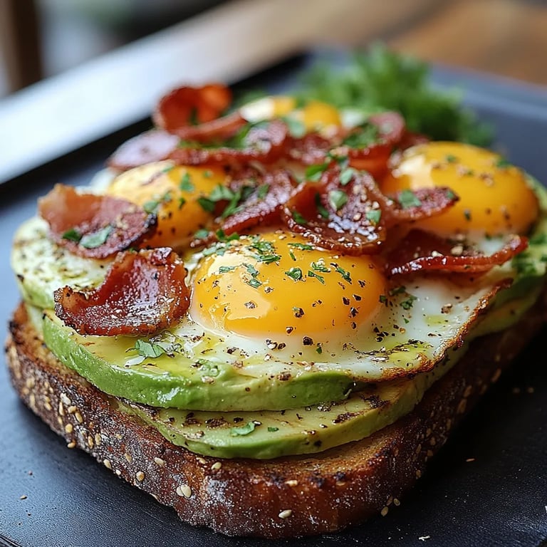 Toast mit Speck, Ei und Avocado: Ein Unglaubliches Ultimatives Rezept für 4 Personen