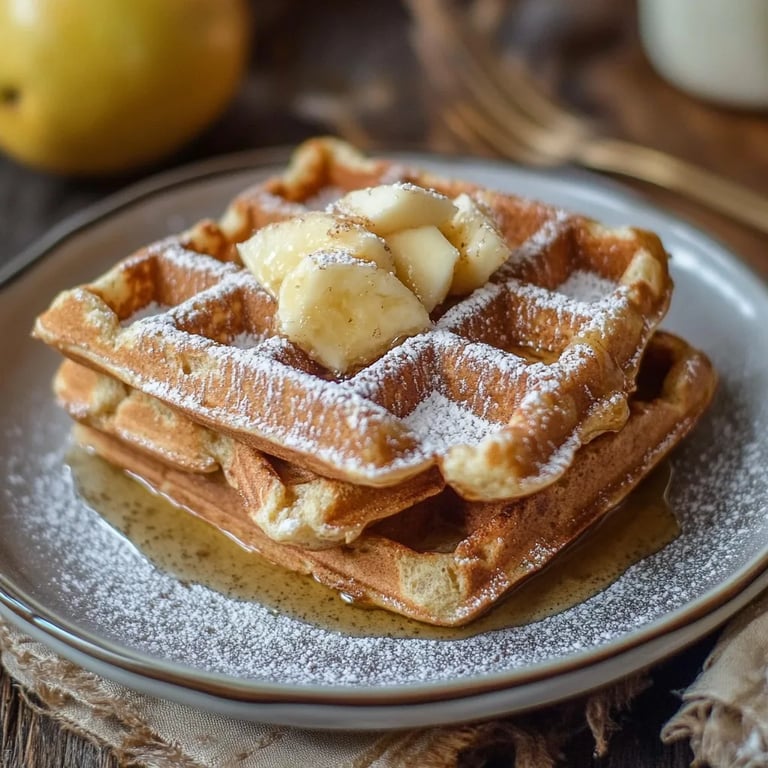 Haferlocken Apfelmus Waffeln