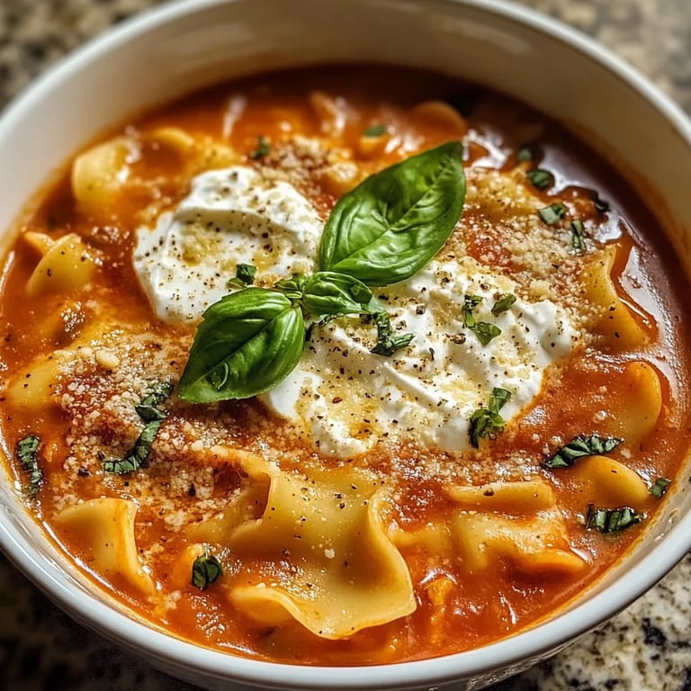 Lasagna Soup w/ Ricotta Cheese