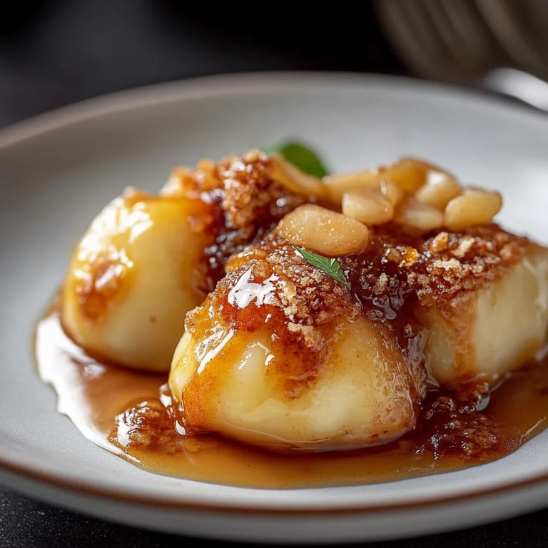 Flaumige Apfelknödel