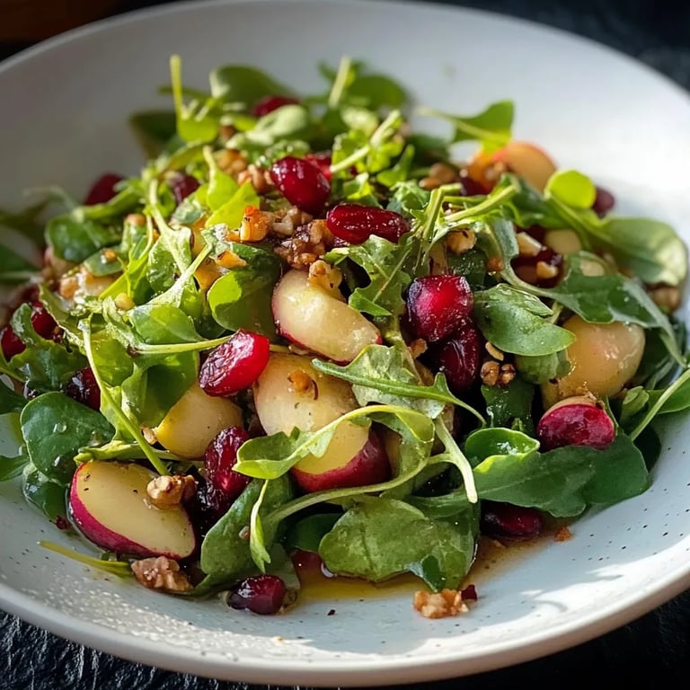 Feldsalat mit Granatäpfeln und Pinienkernen