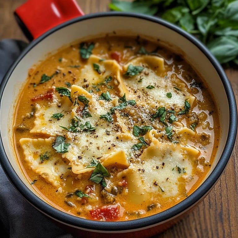 Creamy Vegetarian Lasagna Soup