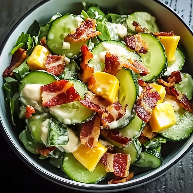 Creamy Cucumber Salad w/ Bacon & Cheese: An Amazing Ultimate Recipe