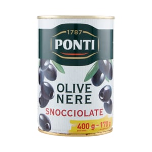 PONTI BLACK OLIVES PITTED 400 PZ