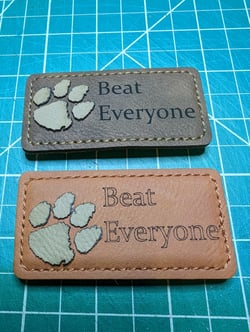 Name tags made of faux Leather