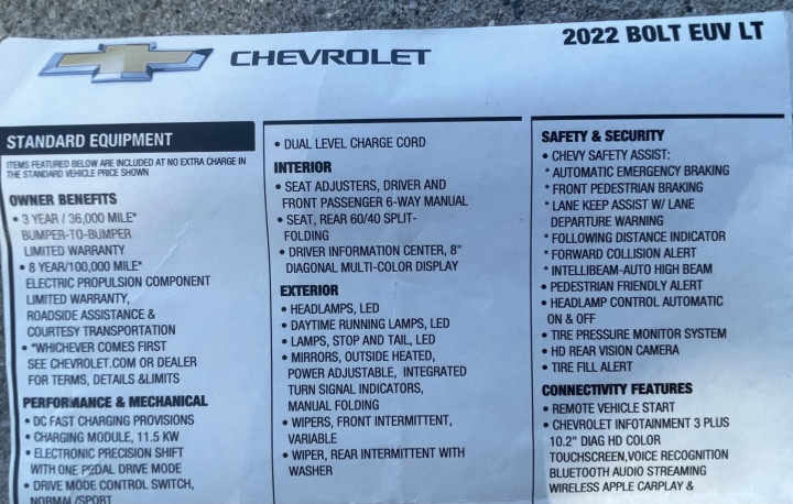 2022 Chevrolet Bolt EUV