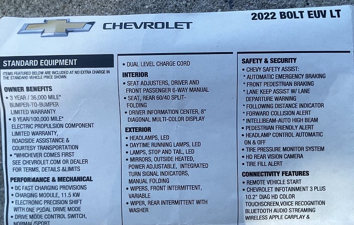 2022 Chevrolet Bolt EUV
