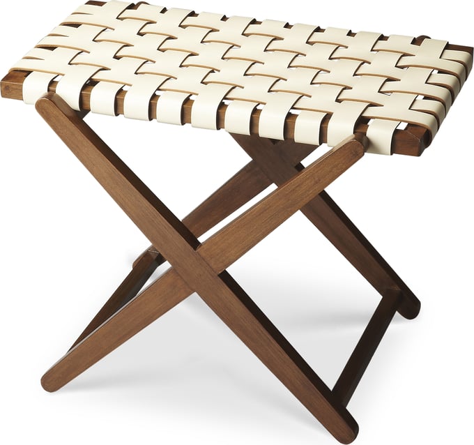 White Leather Luggage Rack