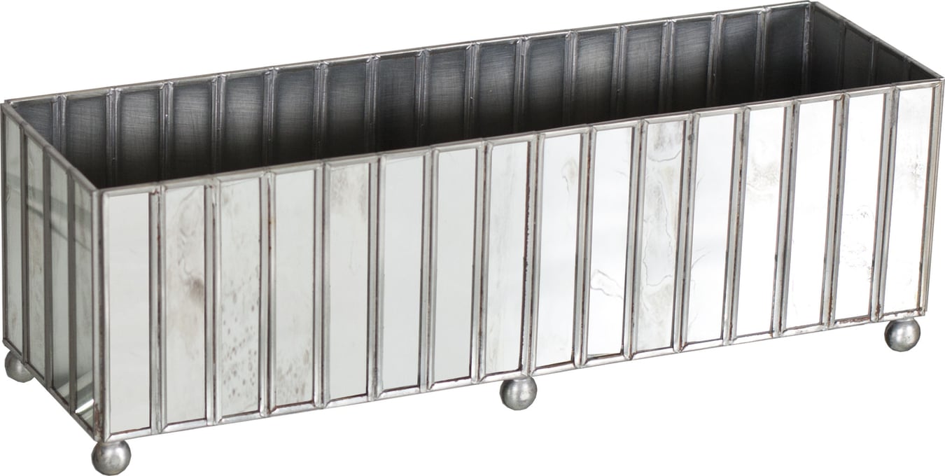 Worlds Away Amtfac Rect Facet Mirror Planter