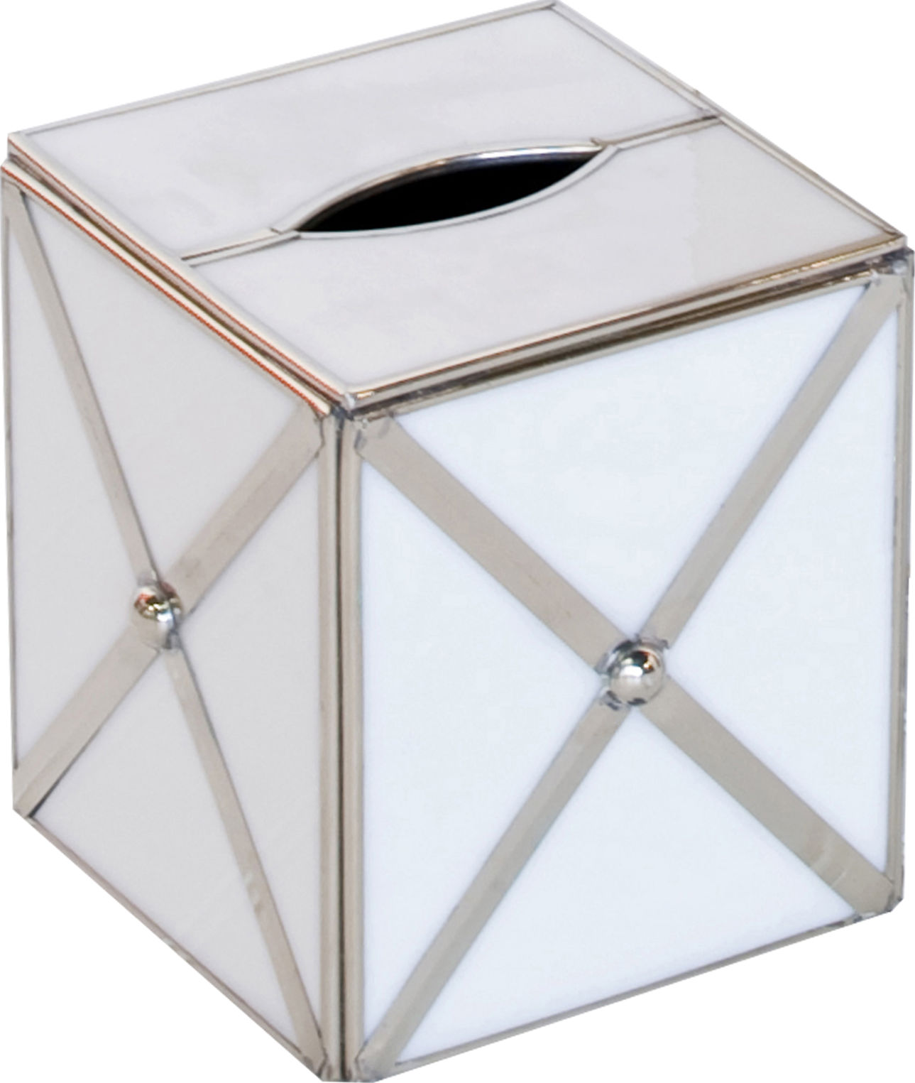Glass Crosshatch Kleenex Box