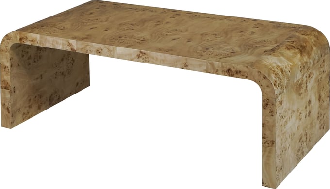 Worlds Away Burlwood Waterfall Coffee Table
