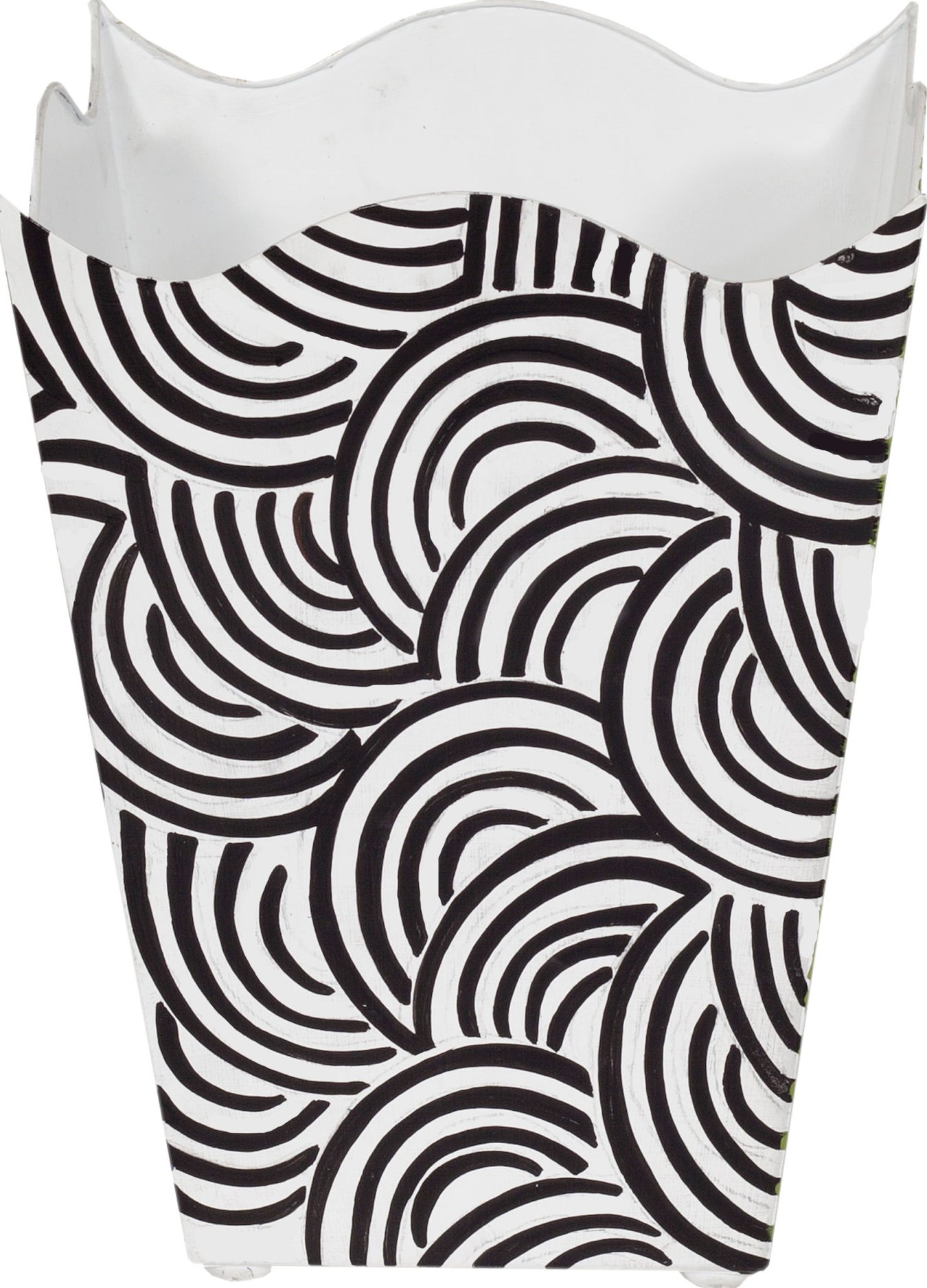 Worlds Away Square Wave Top Wastebasket - Thumbnail 2