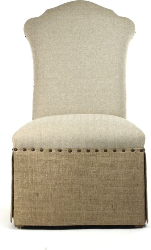 Zentique Skirted Chair Burlap Back - Thumbnail 2