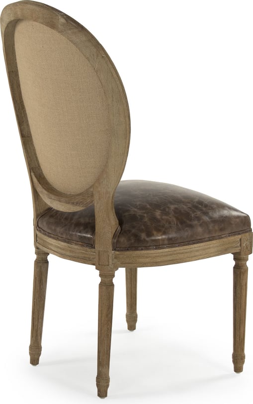 Medallion Leather Side Chair - Thumbnail 2