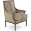 English Khaki Linen with Blue Stripe