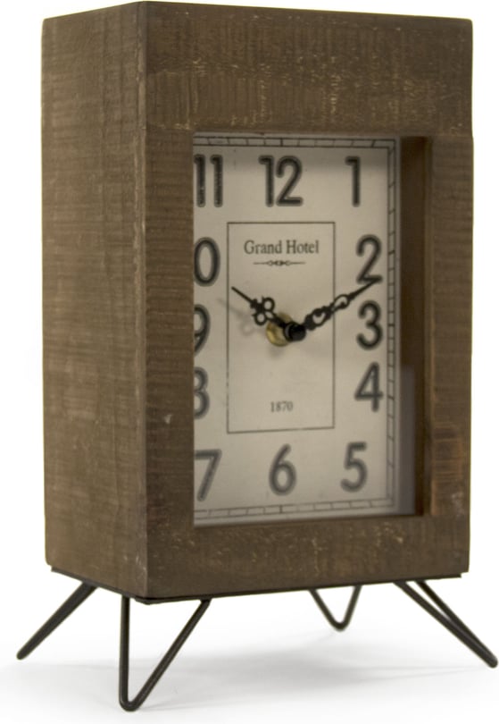 Zentique Brown & White Distressed Rectangle Desk Clock - Thumbnail 2