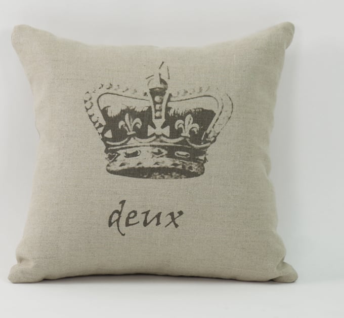 French Deux Crown Pillow