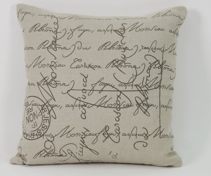 French Script Pillow - Thumbnail 2