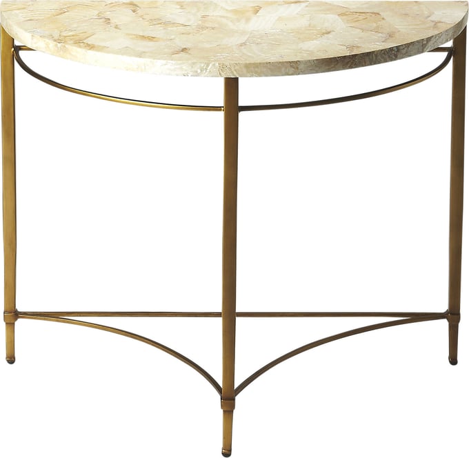 Marlena Shell Demilune Console Table