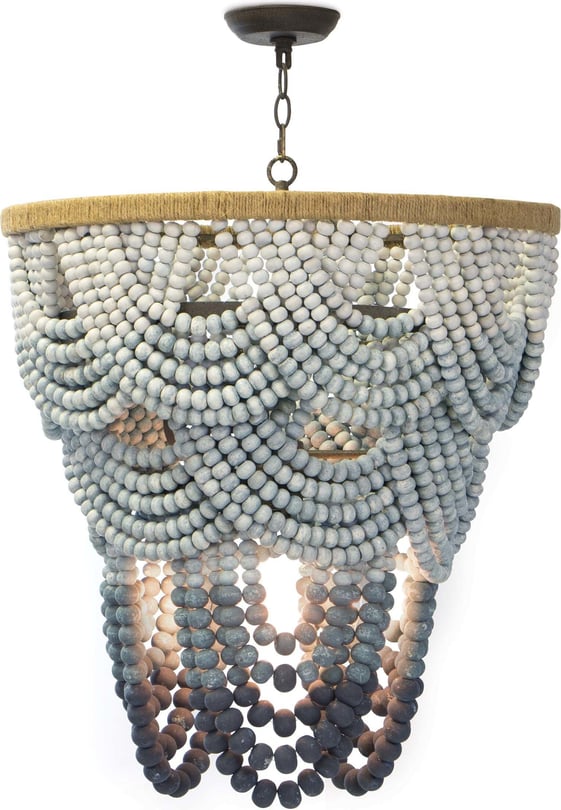 Regina Andrew Ombre Wood Bead Chandelier - Thumbnail 3