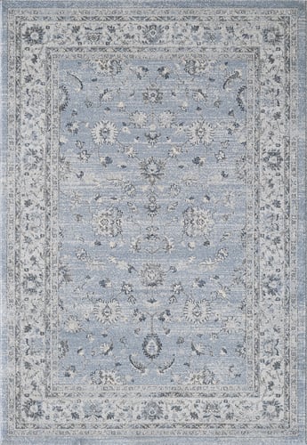 Blue and White Pattern Farmhouse Entryway Rug